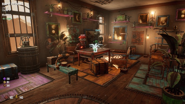 A decorated Outpost residence with furniture and plants — GRAIN ROT screenshot